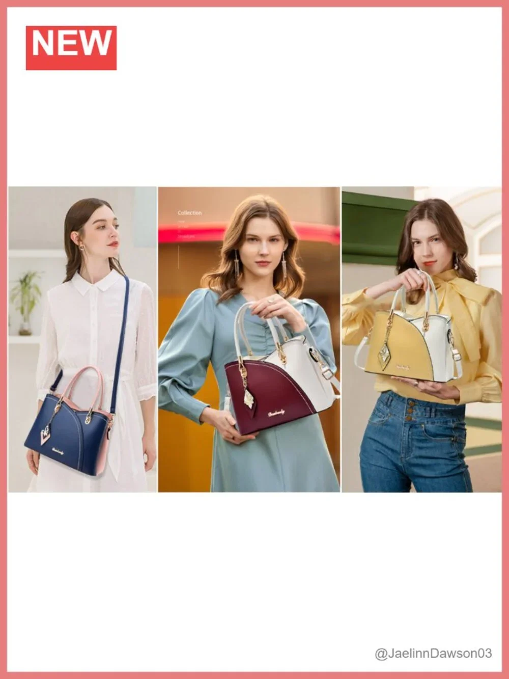 Vegan PU Leather Satchel Tote Bag with Shoulder Strap Gold Hardware
